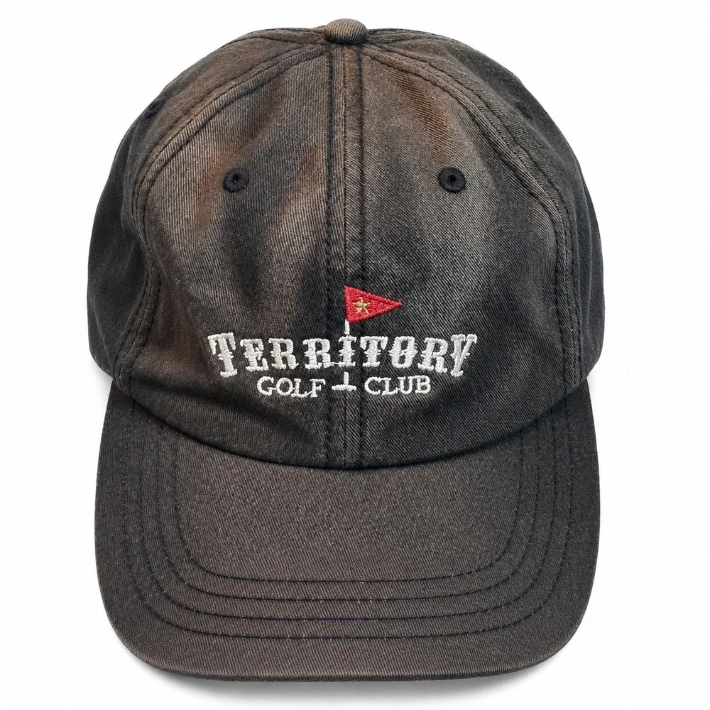Territory Golf Club MN American Dry Goods Faded Black Cotton Strapback Hat Cap